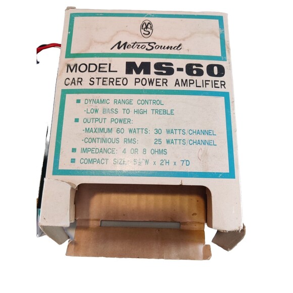 Vintage MetroSound Car Power Amplifier Model MS-60 With Original Box - Picture 2 of 14